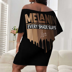 Every Shade Slays Melanin Off Shoulder Short Dress African Signature