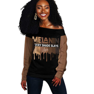 Every Shade Slays Melanin Off Shoulder Sweater African Signature