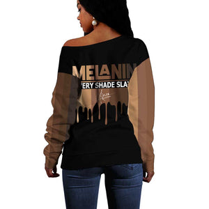 Every Shade Slays Melanin Off Shoulder Sweater African Signature