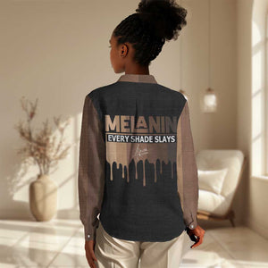 Every Shade Slays Melanin Women Casual Shirt African Signature