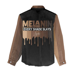 Every Shade Slays Melanin Women Casual Shirt African Signature