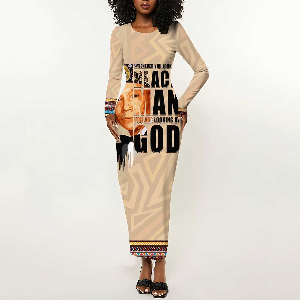 The Most Honorable Elijah Muhammad Long Sleeve Bodycon Dress Black Man