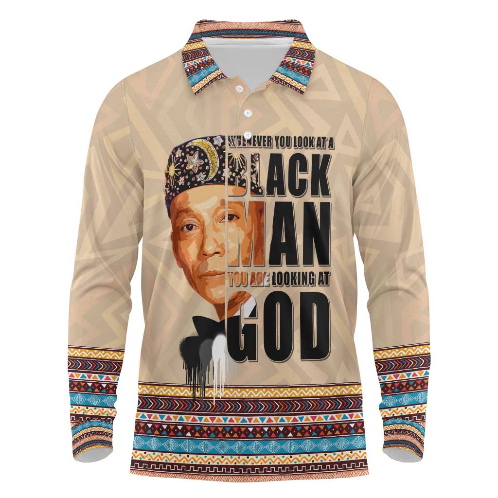 The Most Honorable Elijah Muhammad Long Sleeve Polo Shirt Black Man