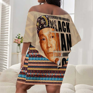 The Most Honorable Elijah Muhammad Off Shoulder Short Dress Black Man