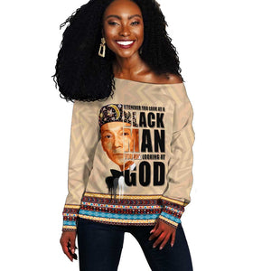 The Most Honorable Elijah Muhammad Off Shoulder Sweater Black Man