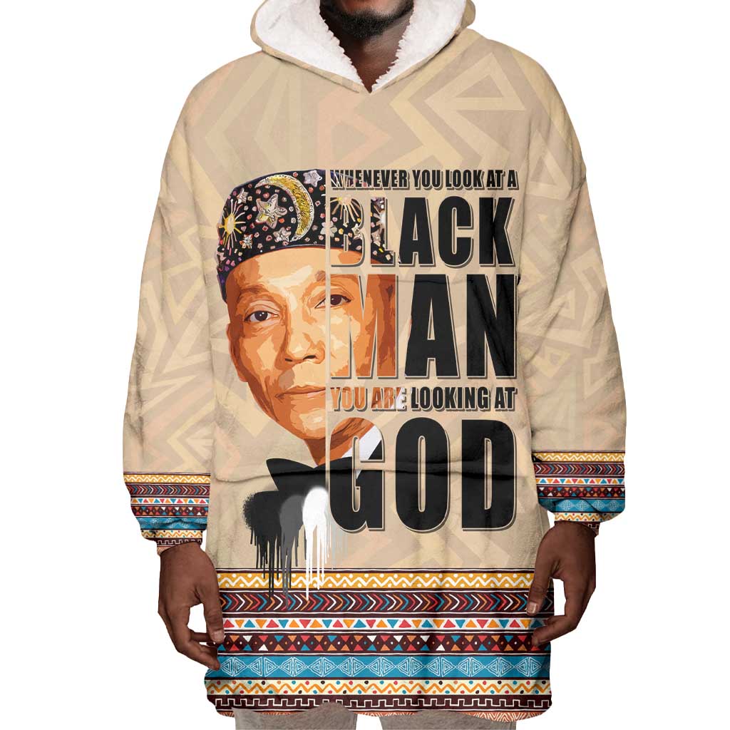 The Most Honorable Elijah Muhammad Wearable Blanket Hoodie Black Man