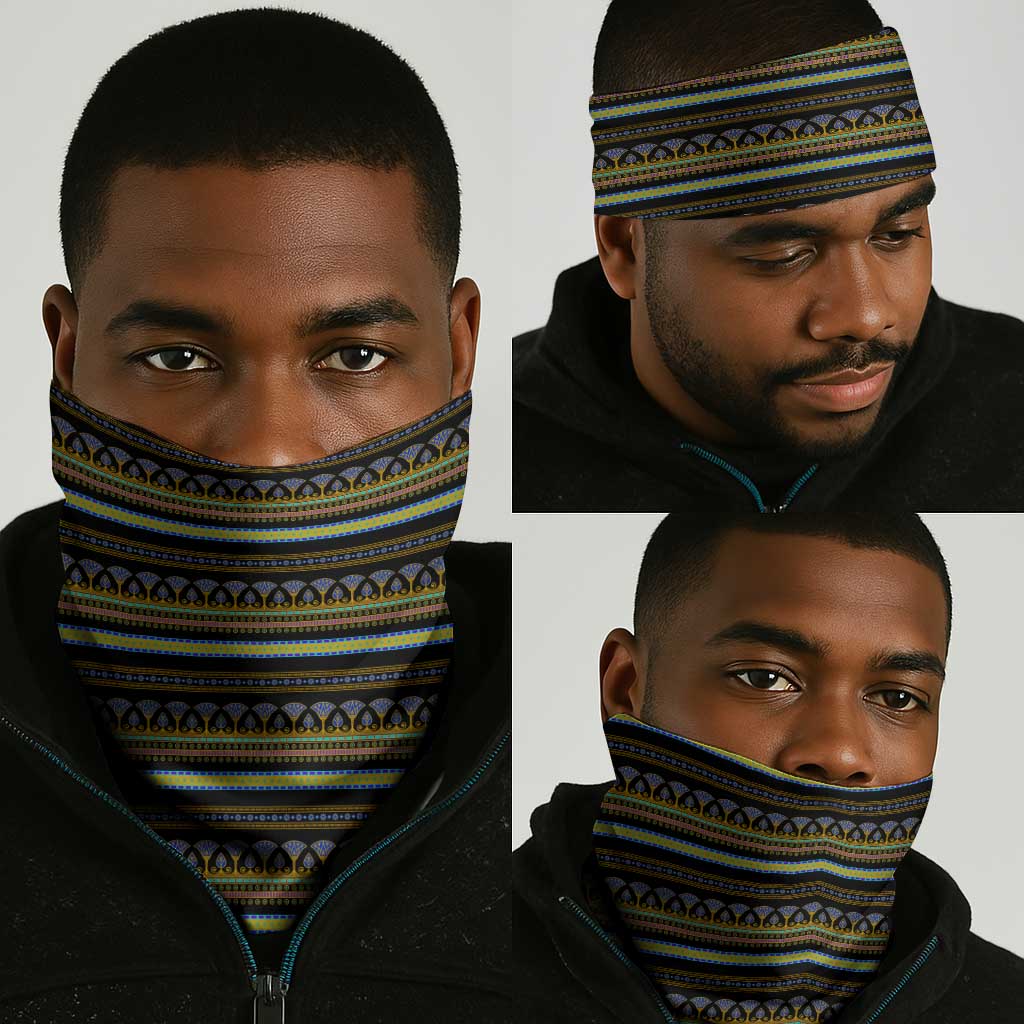 Egyptian Ankh Golden Blue Fire Neck Gaiter DT02