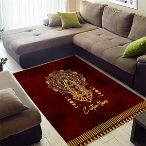 Personalized Anubis Area Rug Ancient Egyptian Pattern In Red