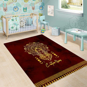 Personalized Anubis Area Rug Ancient Egyptian Pattern In Red