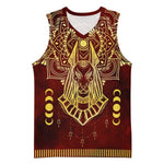 Personalized Anubis Basketball Jersey Ancient Egyptian Pattern In Red DT02