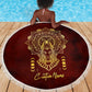 Personalized Anubis Beach Blanket Ancient Egyptian Pattern In Red