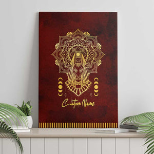 Personalized Anubis Canvas Wall Art Ancient Egyptian Pattern In Red