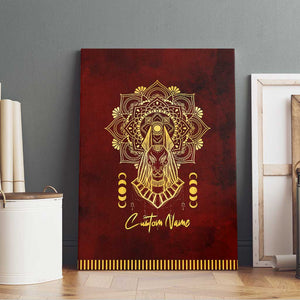 Personalized Anubis Canvas Wall Art Ancient Egyptian Pattern In Red