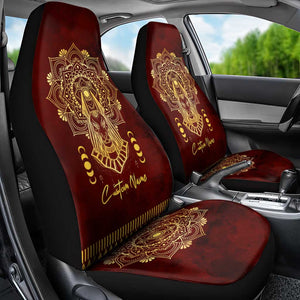 Personalized Anubis Car Seat Cover Ancient Egyptian Pattern In Red