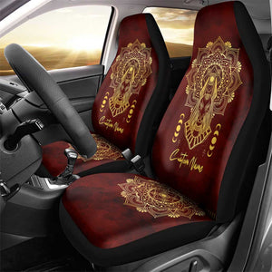 Personalized Anubis Car Seat Cover Ancient Egyptian Pattern In Red