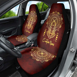 Personalized Anubis Car Seat Cover Ancient Egyptian Pattern In Red