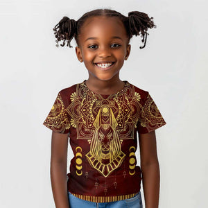 Personalized Anubis Kid T shirt Ancient Egyptian Pattern In Red