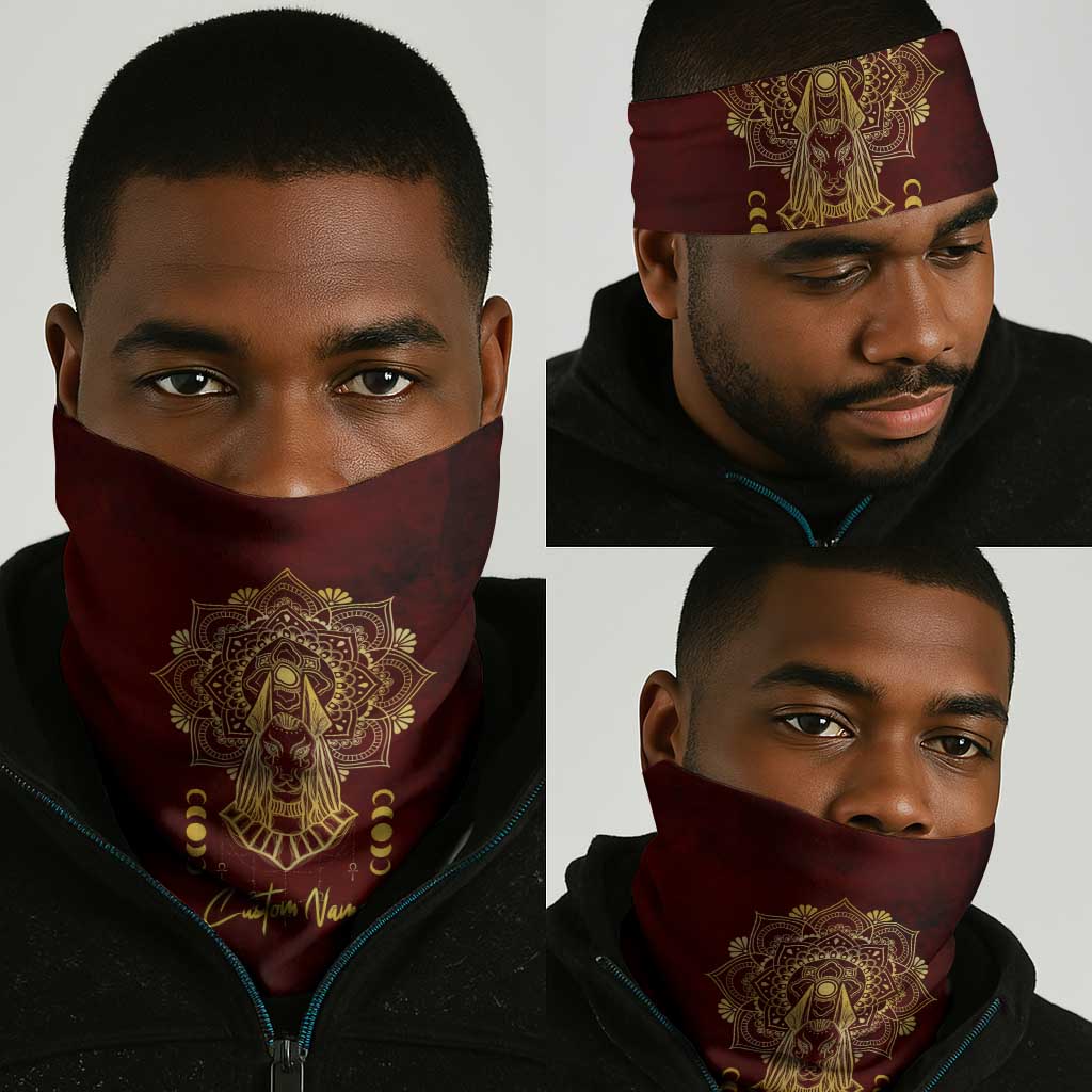 Personalized Anubis Neck Gaiter Ancient Egyptian Pattern In Red DT02