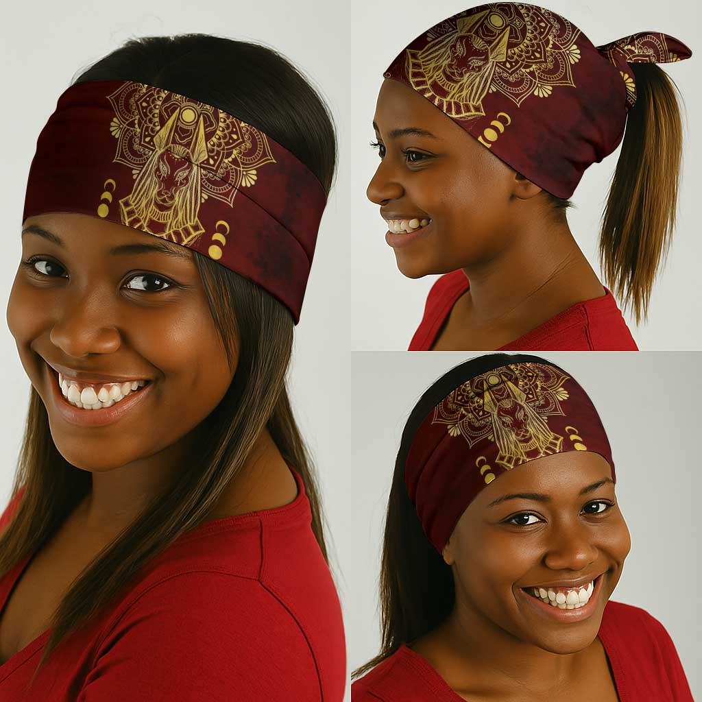 Personalized Anubis Neck Gaiter Ancient Egyptian Pattern In Red DT02