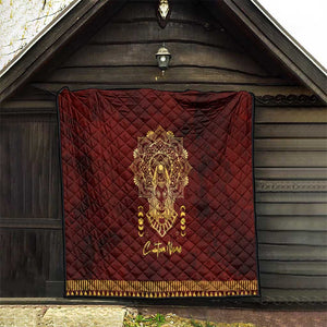 Personalized Anubis Quilt Ancient Egyptian Pattern In Red