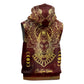Personalized Anubis Sleeveless Zip Hoodie Ancient Egyptian Pattern In Red - African Pride