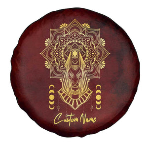 Personalized Anubis Spare Tire Cover Ancient Egyptian Pattern In Red