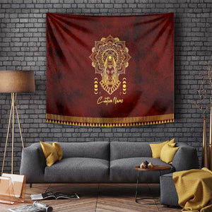 Personalized Anubis Tapestry Ancient Egyptian Pattern In Red