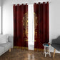 Personalized Anubis Window Curtain Ancient Egyptian Pattern In Red