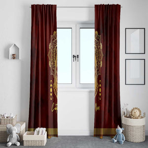 Personalized Anubis Window Curtain Ancient Egyptian Pattern In Red