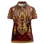 Personalized Anubis Women Polo Shirt Ancient Egyptian Pattern In Red