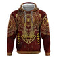 Personalized Anubis Zip Hoodie Ancient Egyptian Pattern In Red