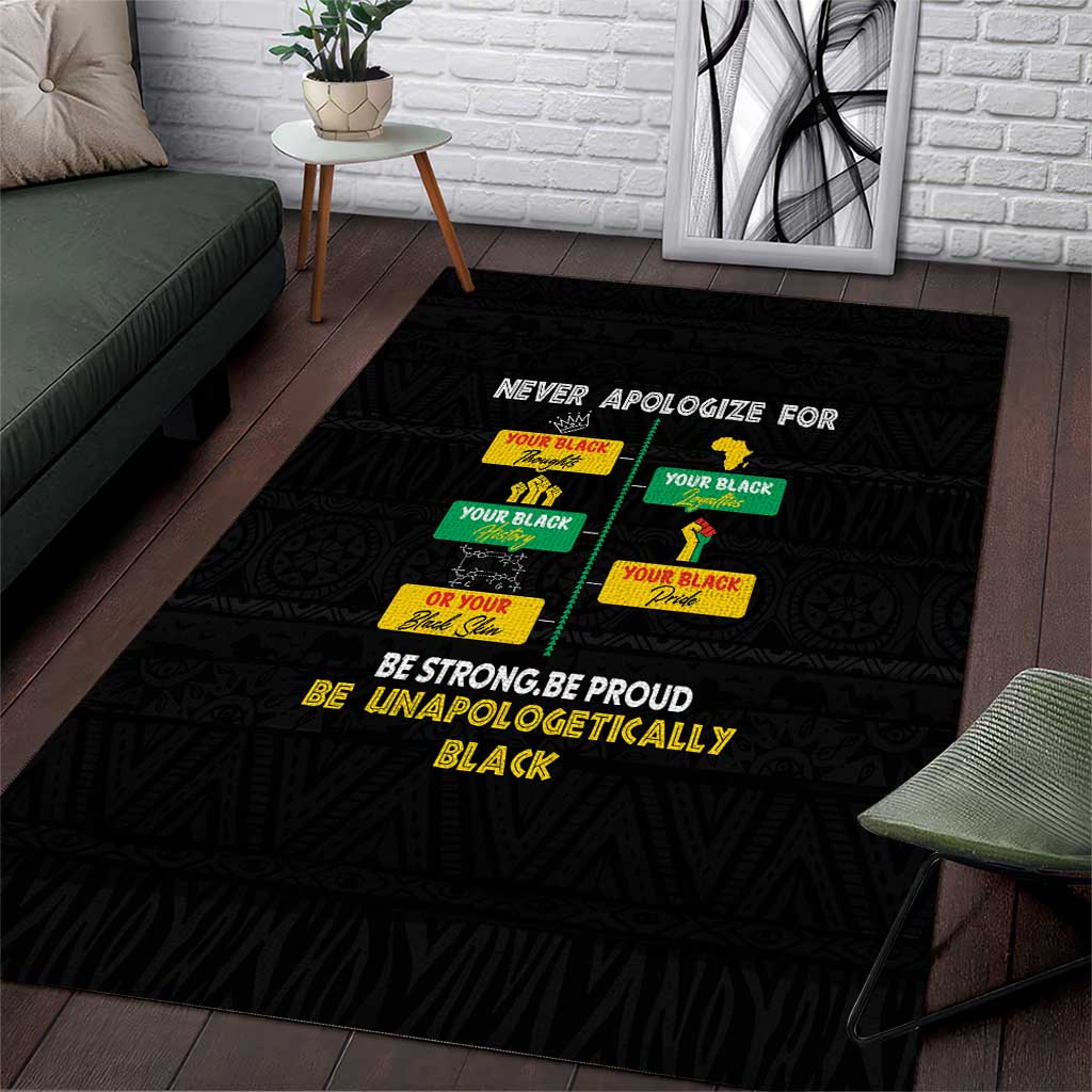 Never Apologize For Your Pride Area Rug African Black History