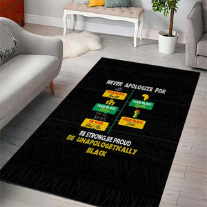 Never Apologize For Your Pride Area Rug African Black History