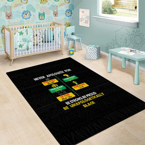 Never Apologize For Your Pride Area Rug African Black History