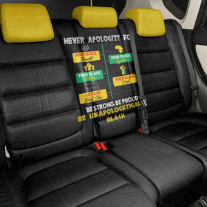 Never Apologize For Your Pride Back Car Seat Cover African Black History