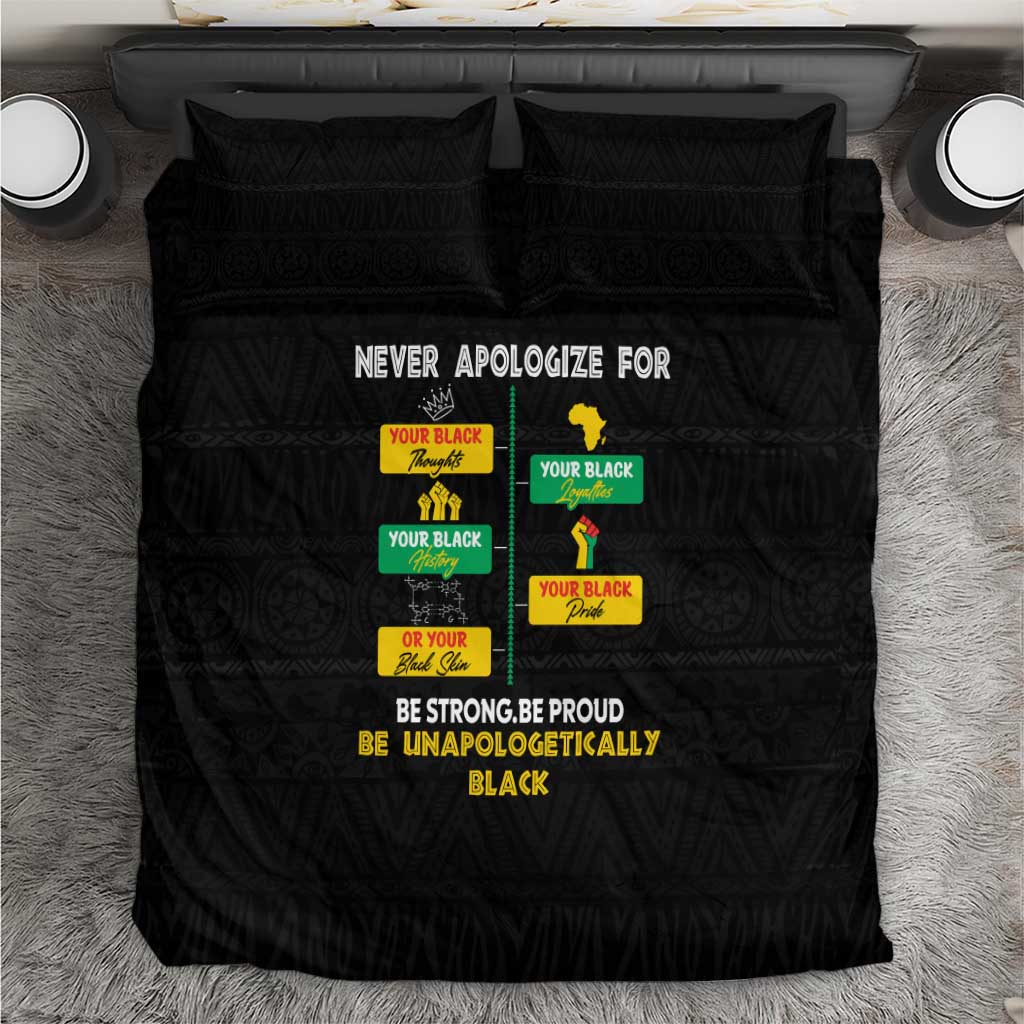 Never Apologize For Your Pride Bedding Set African Black History