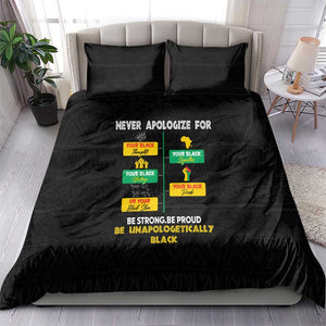 Never Apologize For Your Pride Bedding Set African Black History