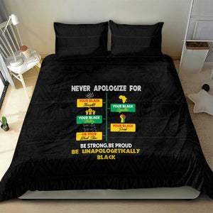 Never Apologize For Your Pride Bedding Set African Black History