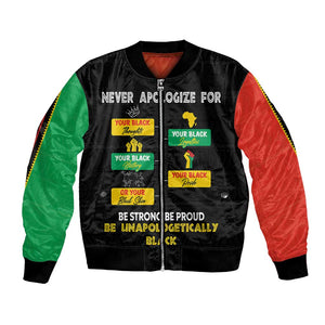Never Apologize For Your Pride Bomber Jacket African Black History