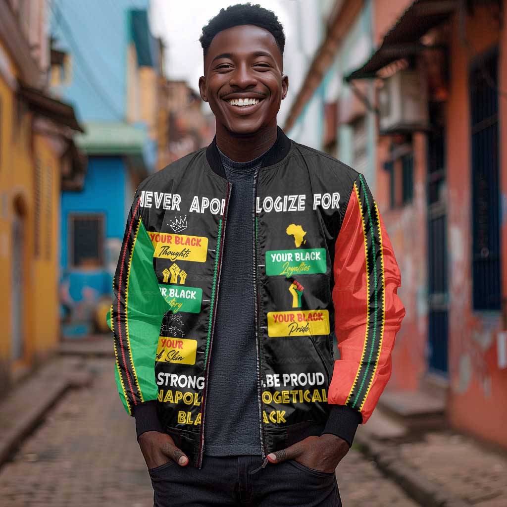 Never Apologize For Your Pride Bomber Jacket African Black History