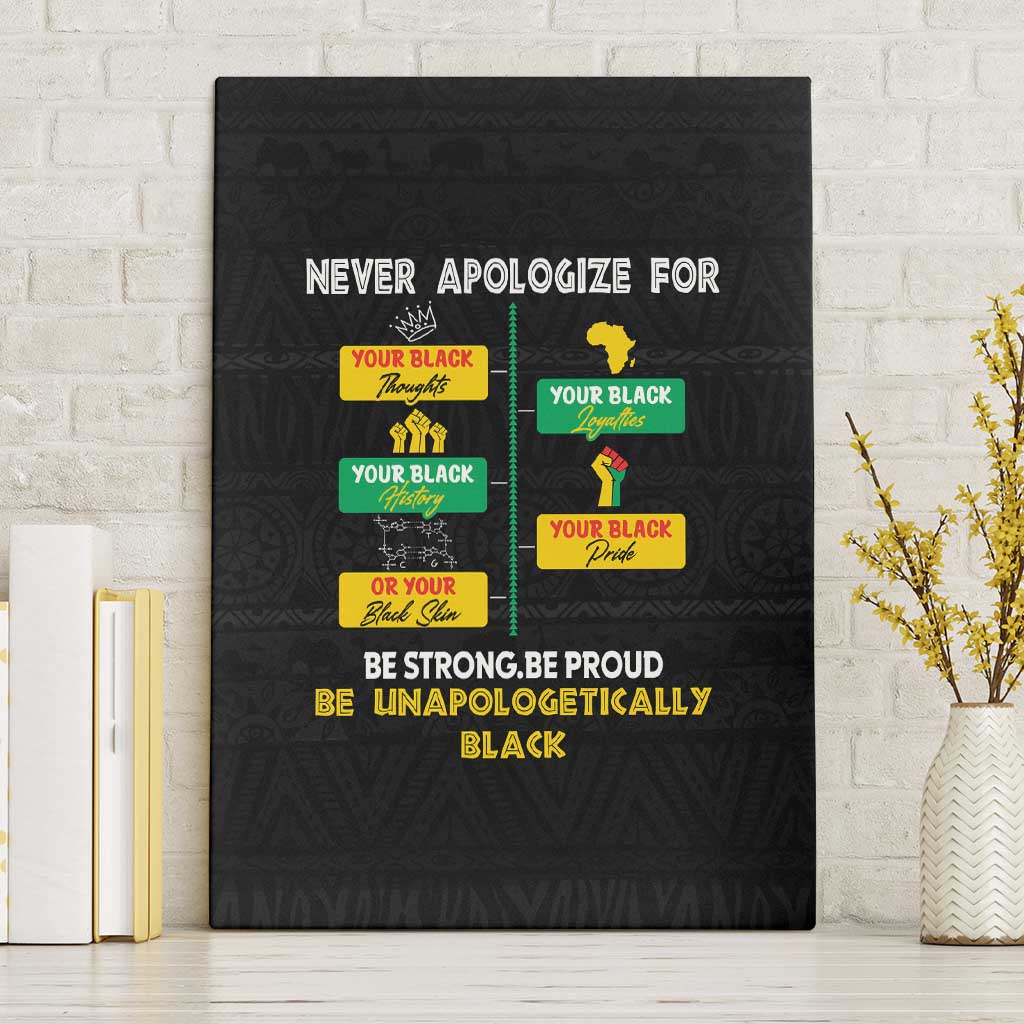 Never Apologize For Your Pride Canvas Wall Art African Black History