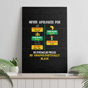 Never Apologize For Your Pride Canvas Wall Art African Black History