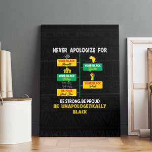 Never Apologize For Your Pride Canvas Wall Art African Black History