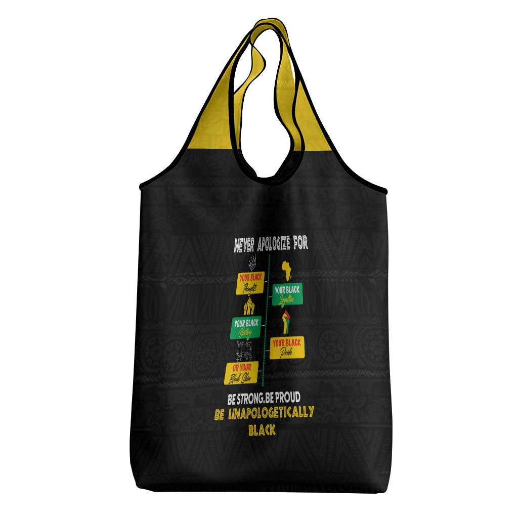 Never Apologize For Your Pride Grocery Bag African Black History