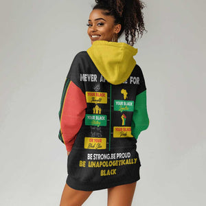 Never Apologize For Your Pride Hoodie Dress African Black History