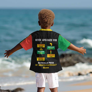 Never Apologize For Your Pride Kid Hawaiian Shirt African Black History