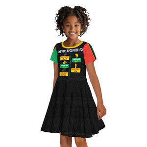 Never Apologize For Your Pride Kid Short Sleeve Dress African Black History