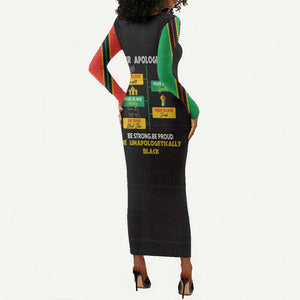 Never Apologize For Your Pride Long Sleeve Bodycon Dress African Black History