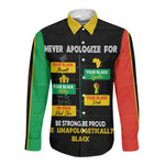 Never Apologize For Your Pride Long Sleeve Button Shirt African Black History