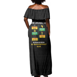 Never Apologize For Your Pride Off Shoulder Maxi Dress African Black History